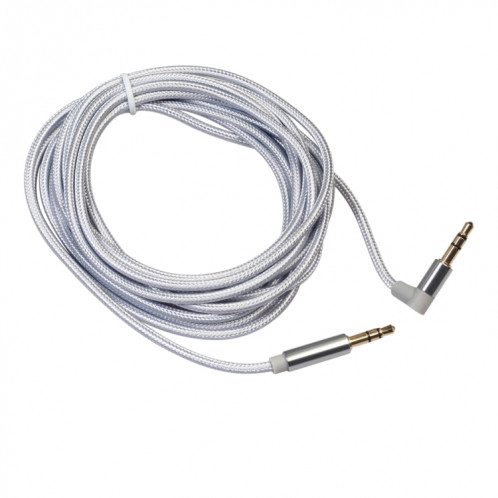 AV01 Câble audio coudé mâle à mâle 3,5 mm, longueur: 3 m (gris argenté) SH21SH1580-05