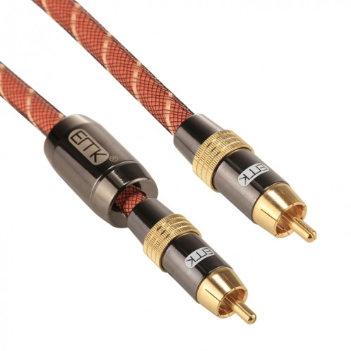 EMK TZ / A 1m OD8.0mm Métal Plaqué Or RCA à RCA Plug Câble coaxial d'Interconnexion Numérique Câble Audio / Vidéo RCA SE0765398-07