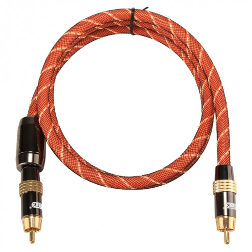 EMK TZ / A 1m OD8.0mm Métal Plaqué Or RCA à RCA Plug Câble coaxial d'Interconnexion Numérique Câble Audio / Vidéo RCA SE0765398-07