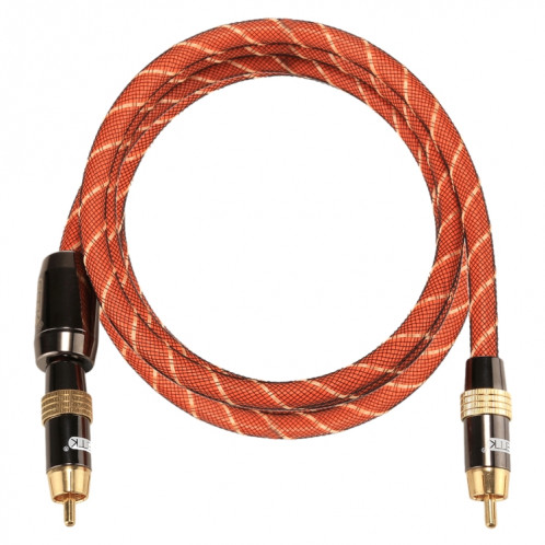 EMK TZ / A 1.5m OD8.0mm Plaqué Or Tête Métallique RCA à RCA Fiche Câble Coaxial Numérique Câble Audio / Vidéo RCA SE0766918-07