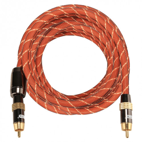 EMK TZ / A 5 m OD8.0mm Plaqué Or Tête Métallique RCA à RCA Fiche Numérique Coaxial Câble d'Interconnexion Câble Audio / Vidéo RCA SE07691277-07