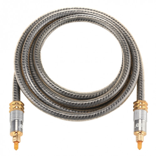 EMK YL-A 1.5m OD8.0mm Câble audio numérique Toslink mâle / mâle à tête en métal plaqué or SH07721008-07