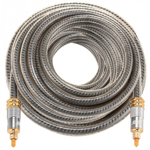 EMK YL-A 20 m OD8.0mm Câble audio numérique Toslink mâle / mâle à tête en métal plaqué or SH07791684-07