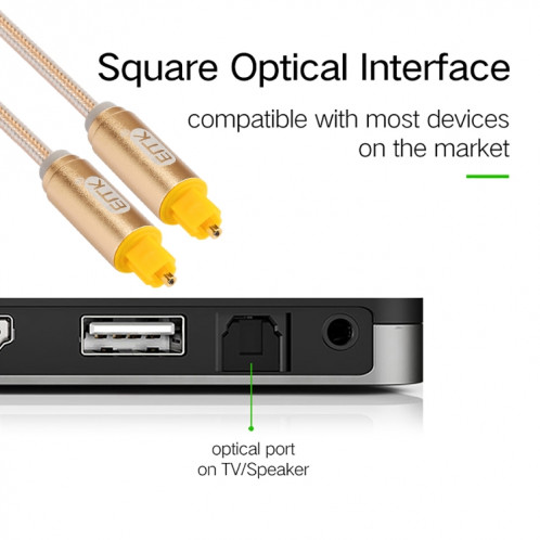 EMK Câble audio numérique Toslink mâle mâle audio optique (or) SH781J793-07