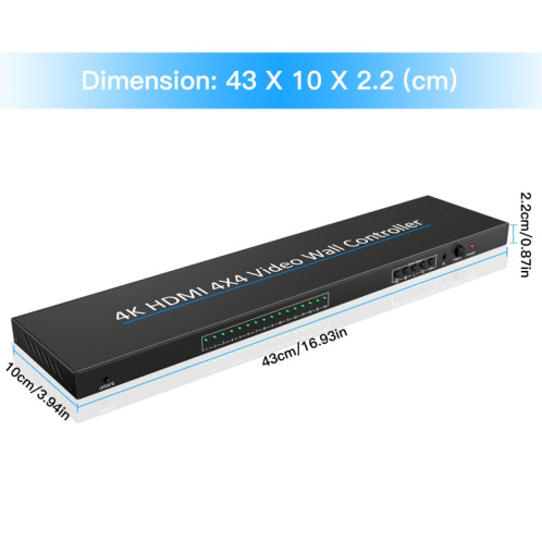 NK-H44 4K Ultra HD 4X4 HDMI contrôleur de mur vidéo processeur d'épissage multi-écran (prise ue) SH18EU1871-07