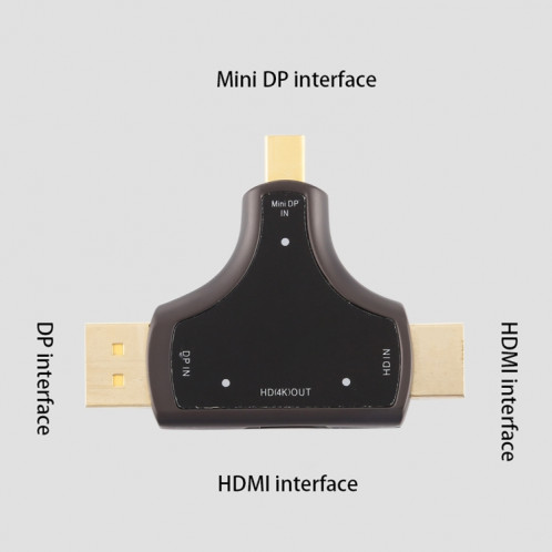 Adaptateur D62A DisplayPort + Mini DP + HDMI Mâle vers HDMI Femelle 3 en 1 SH084182-011