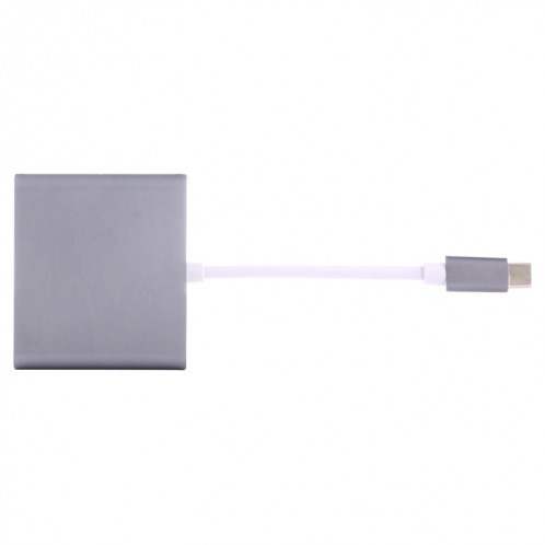 Adaptateur USB-C / Type-C 3.1 mâle vers USB 3.1 femelle-femelle et HDMI femelle-femelle et USB 3.0, pour Macbook 12 / Chromebook Pixel 2015 (gris) SH849H481-09