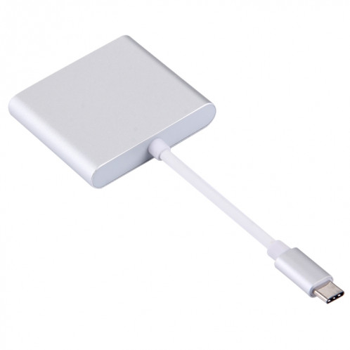 Adaptateur USB-C / Type-C 3.1 mâle vers USB-C / Type-C 3.1 femelle et HDMI femelle et USB 3.0 femelle, pour Macbook 12 / Chromebook Pixel 2015 (argent) SH08491659-09