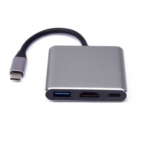 V125 UCB-C / Type-C mâle à PD + HDMI + USB 3.0 Femme 3 en 1 Convertisseur (gris) SH0851908-06