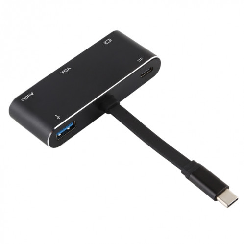 V126 UCB-C / Type-C mâle vers PD + HDMI + VGA + Audio + USB 3.0 femelle 5 en 1 convertisseur SH0852778-010