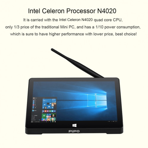 PiPo X10 Pro Tablet PC Style Tablet Mini PC, 4 Go + 64 Go, 10000 mAh batterie, 10,8 pouces Windows 10 Intel Cherry Trail Z8350 Quad Core 1,92 GHz, support TF carte et Bluetooth et WiFi et LAN et HDMI SP08781140-013