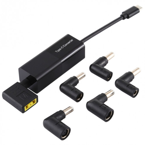 Adaptateur secteur pour ordinateur portable 65W Convertisseur USB-C / Type-C en adaptateur secteur 6 en 1 (Noir) SH883B1635-09