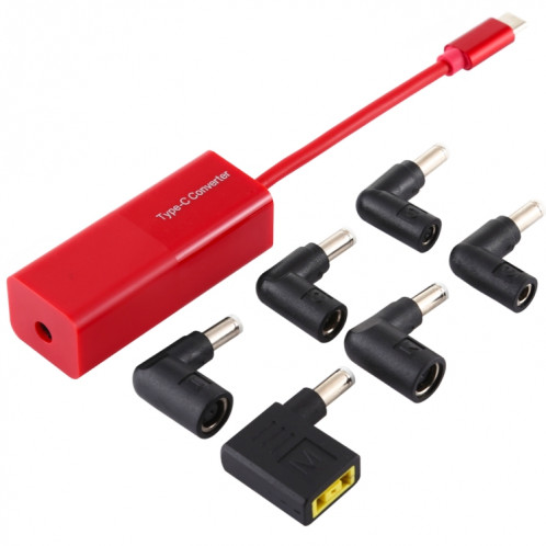 Adaptateur secteur pour ordinateur portable 65 W Convertisseur USB-C / Type-C en adaptateur secteur 6 en 1 (rouge) SH883R1324-09