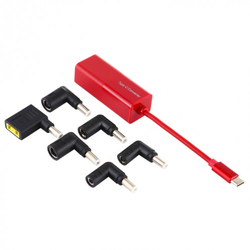 Adaptateur secteur pour ordinateur portable 65 W Convertisseur USB-C / Type-C en adaptateur secteur 6 en 1 (rouge) SH883R1324-09