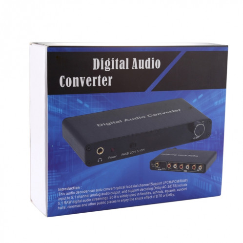 Convertisseur de décodeur audio numérique de 5.1CH avec le coaxial optique de Toslink SPDIF pour le théâtre à la maison / PS4 / PS3 / XBOX360, contrôle de volume de support, AC-3, DTS S50888199-06
