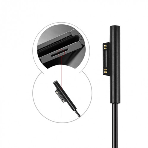 Câble de charge rapide USB-C / Type-C femelle à 6 broches mâle pour ordinateur portable PD pour Microsoft Surface Pro 7/6/5/4/3, longueur du câble: 0,2 m SH0890791-07