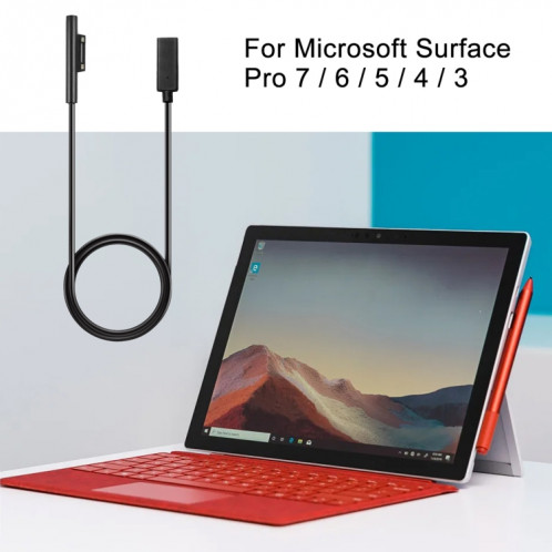 Câble de charge rapide USB-C / Type-C femelle à 6 broches mâle pour ordinateur portable PD pour Microsoft Surface Pro 7/6/5/4/3, longueur du câble: 0,2 m SH0890791-07
