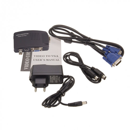 HOWEI HW-2404 BNC / S-Video to VGA Video Converter (Blue) SH912L1055-08