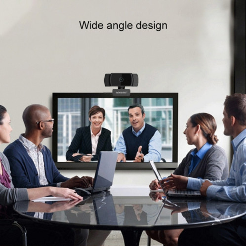 Aoni A20 FHD 1080P IPTV WebCam Téléconférence Enseignement Caméra de diffusion en direct avec microphone (Noir) SH918B1856-09