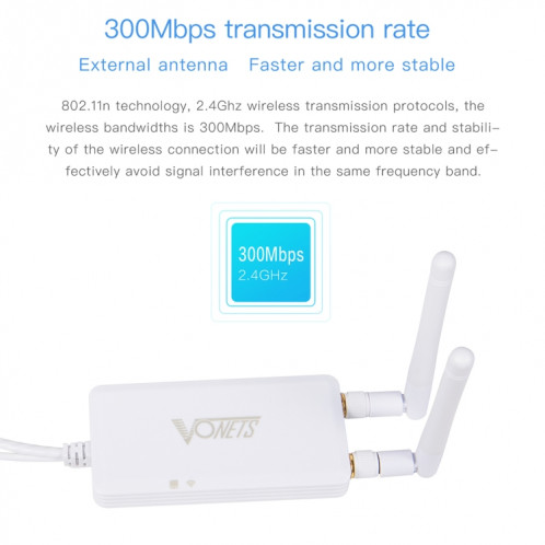VONETS VAP11S 2.4G Mini pont sans fil répéteur WiFi 300Mbps avec 2 antennes SV10151812-015