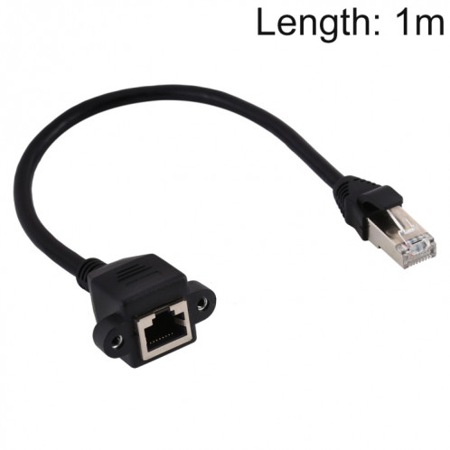 Câble d'extension de verrouillage à vis RJ45 femelle à mâle CAT5E, longueur: 1 m (noir) SH024B1193-05