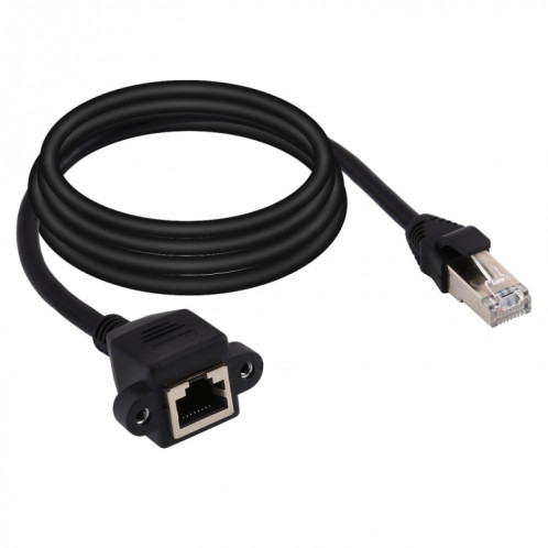 Câble d'extension de verrouillage à vis RJ45 femelle à mâle CAT5E, longueur: 3 m (noir) SH026B1904-05