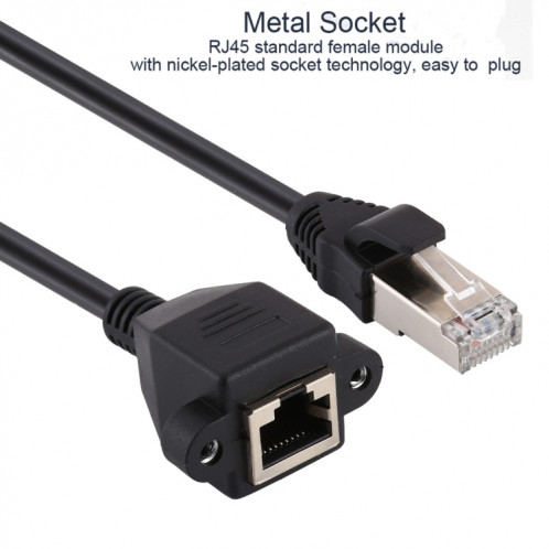 Câble d'extension de verrouillage à vis RJ45 femelle à mâle CAT6E, longueur: 0,3 m SH1027446-05