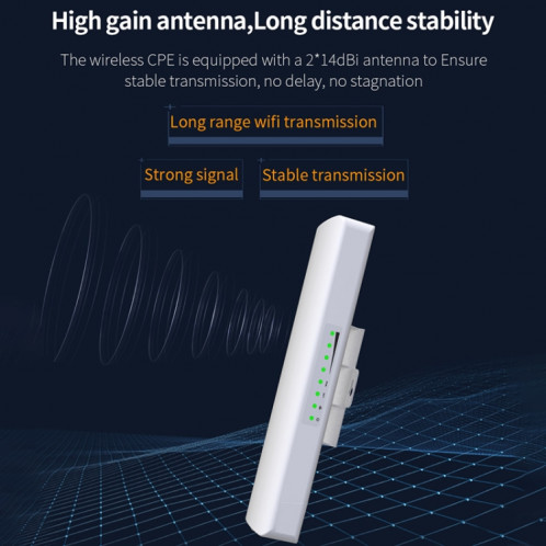 COMFAST CF-E312A Qualcomm AR9344 5.8GHz 300Mbps / s Pont de réseau sans fil ABS extérieur avec adaptateur POE SC1105699-018