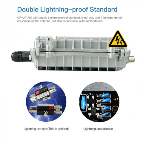 COMFAST CF-WA700 Pont réseau sans fil extérieur Qualcomm AR9341 300Mbps / s avec double antenne Adaptateur POE 48V et mode AP / Routeur, Fonction Classfication, 85 périphériques se connectant de manière synchrone SC11071905-019