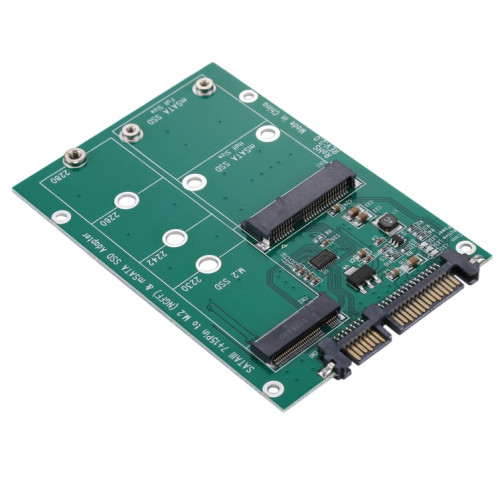 M.2 NGFF & mSATA SSD à SATA III 7 + 15 broches Adaptateur Convertisseur SM11181355-07