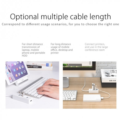 ORICO W5P-U2-100 USB 2.0 Bureau HUB avec 100 cm Micro Câble USB Alimentation (Noir) SO120B1899-016