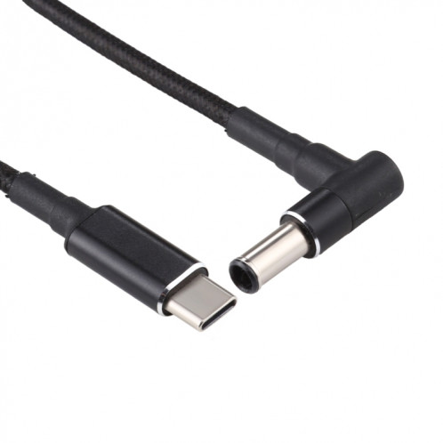 PD 100W Coude 6,0 x 1,4 mm vers câble de charge d'alimentation en nylon USB-C / Type-C, longueur du câble: 1,7 m SH1134902-04