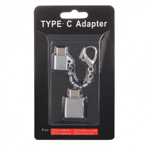 Micro USB Femelle vers USB-C / Type-C Mâle + USB 2.0 Femelle vers USB-C / Type-C Mâle Adaptateur Métal, Adaptateur Micro USB Femelle vers USB-C / Type-C Mâle + USB 2.0 Femelle vers USB-C / Type-C Mâle Métal SH1188272-010