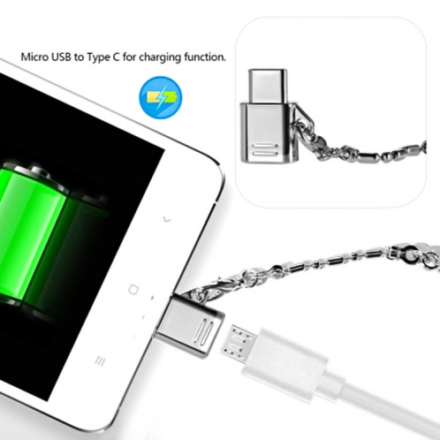 Micro USB Femelle vers USB-C / Type-C Mâle + USB 2.0 Femelle vers USB-C / Type-C Mâle Adaptateur Métal, Adaptateur Micro USB Femelle vers USB-C / Type-C Mâle + USB 2.0 Femelle vers USB-C / Type-C Mâle Métal SH1188272-010