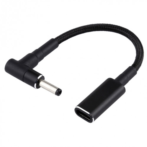 PD 100W 18.5-20V 4.0 x 1.7mm coude vers adaptateur USB-C / Type-C Câble tresse en nylon SH11911928-05