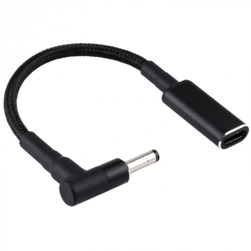 PD 100W 18.5-20V 4.0 x 1.7mm coude vers adaptateur USB-C / Type-C Câble tresse en nylon SH11911928-05
