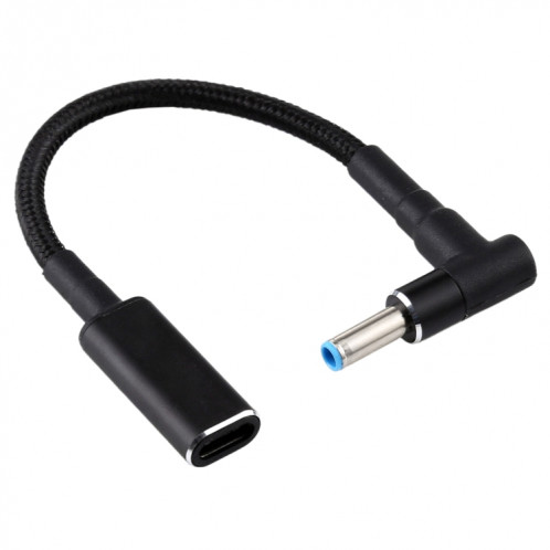 PD 100W 18,5-20V 4,5 x 0,6 mm coude vers adaptateur USB-C / Type-C Câble tresse en nylon pour HP SH11941697-05
