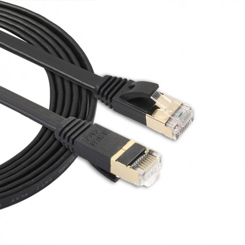 1,8 m CAT7 10 Gigabit Ethernet Ultra plat Patch Cable pour modem routeur réseau LAN Construit avec des connecteurs RJ45 blindés (noir) S1233B1164-03