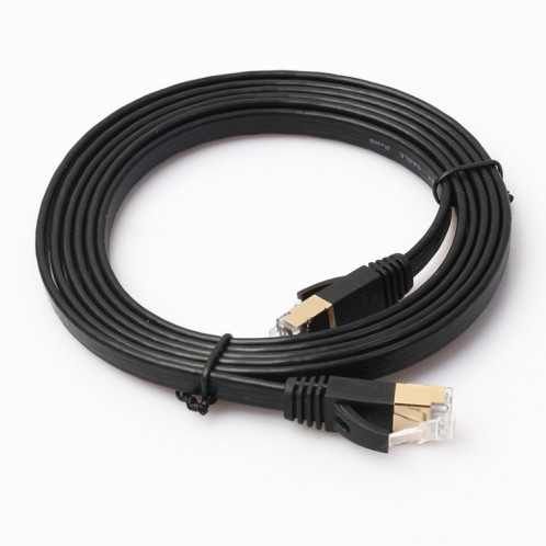 1,8 m CAT7 10 Gigabit Ethernet Ultra plat Patch Cable pour modem routeur réseau LAN Construit avec des connecteurs RJ45 blindés (noir) S1233B1164-03