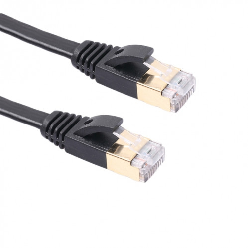 3m CAT7 10 Gigabit Ethernet câble de raccordement ultra plat pour modem réseau LAN routeur Construit avec des connecteurs RJ45 blindés (noir) S3238B823-03