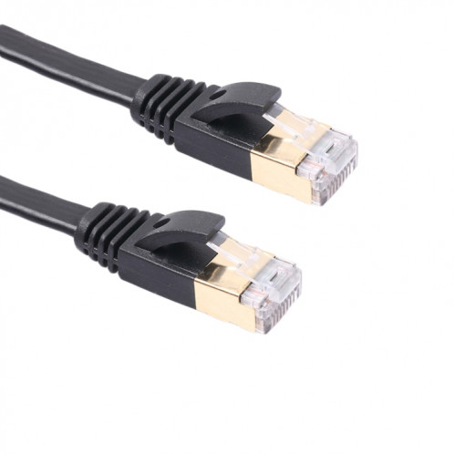 5m CAT7 10 Gigabit Ethernet câble de raccordement ultra plat pour réseau LAN routeur Modem Construit avec des connecteurs RJ45 blindés (noir) S5239B128-03