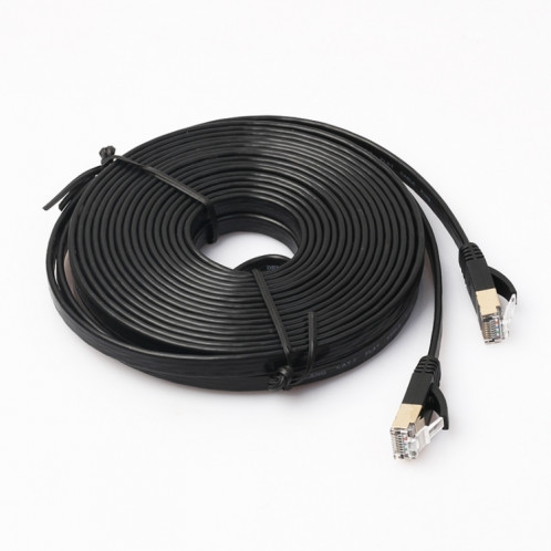 8m CAT7 10 Gigabit Ethernet câble de raccordement ultra plat pour modem routeur réseau LAN Construit avec des connecteurs RJ45 blindés (noir) S8240B163-03