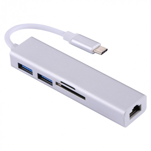 Adaptateur / Hub USB-C vers Gigabit Ethernet RJ45 / 2 x USB 3.0 / lecteur de carte SD et Micro SD pour Macbook / Nouveau Macbook Pro / Huawei Matebook SH12591689-04