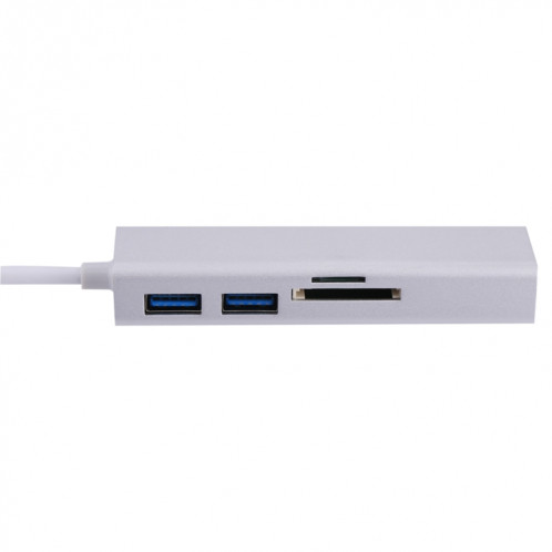 Adaptateur / Hub USB-C vers Gigabit Ethernet RJ45 / 2 x USB 3.0 / lecteur de carte SD et Micro SD pour Macbook / Nouveau Macbook Pro / Huawei Matebook SH12591689-04