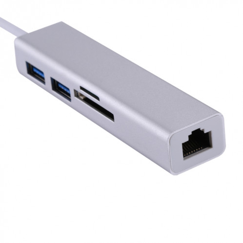 Adaptateur / Hub USB-C vers Gigabit Ethernet RJ45 / 2 x USB 3.0 / lecteur de carte SD et Micro SD pour Macbook / Nouveau Macbook Pro / Huawei Matebook SH12591689-04