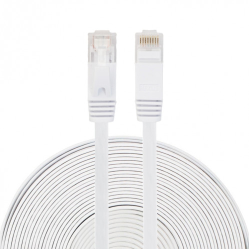 Câble LAN réseau Ethernet plat ultra-fin CAT6 20 m, câble de raccordement RJ45 (blanc) SH282W1491-06
