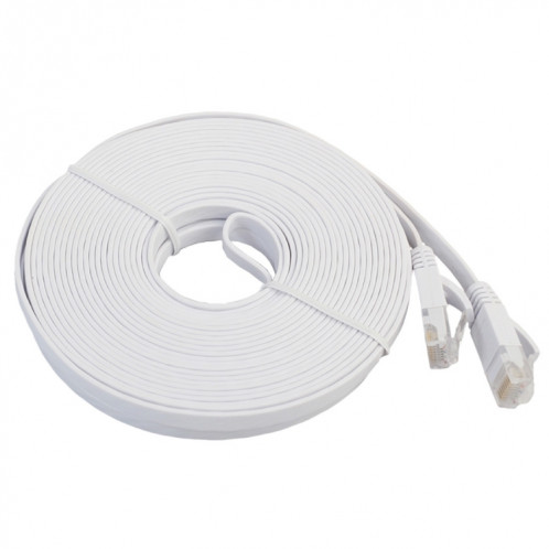Câble LAN réseau Ethernet plat ultra-fin CAT6 20 m, câble de raccordement RJ45 (blanc) SH282W1491-06