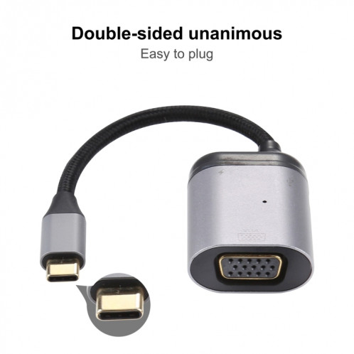 Câble adaptateur de synchronisation de données USB-C / Type-C vers VGA + DP 4K UHD SH13491004-06