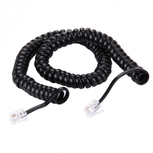 4 câble de câble de câble de bobine de prolongation de téléphone de noyau masculin à mâle RJ11, longueur d'extension: 3m (noir) S413811841-04