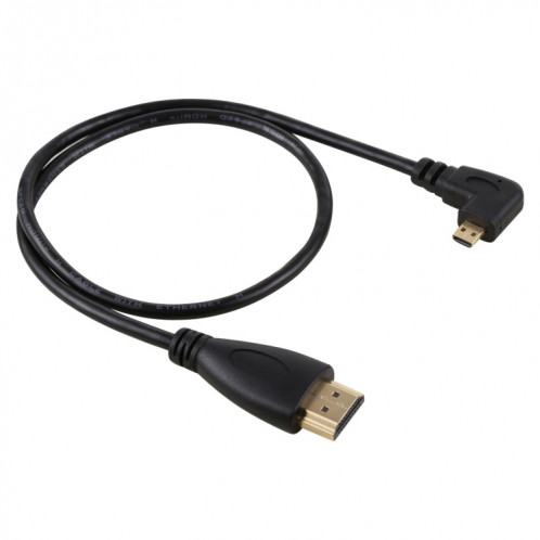 Câble d'adaptateur de connecteur mâle plaqué or mâle gauche 50cm 4K HDMI mâle vers micro HDMI SH1390701-05